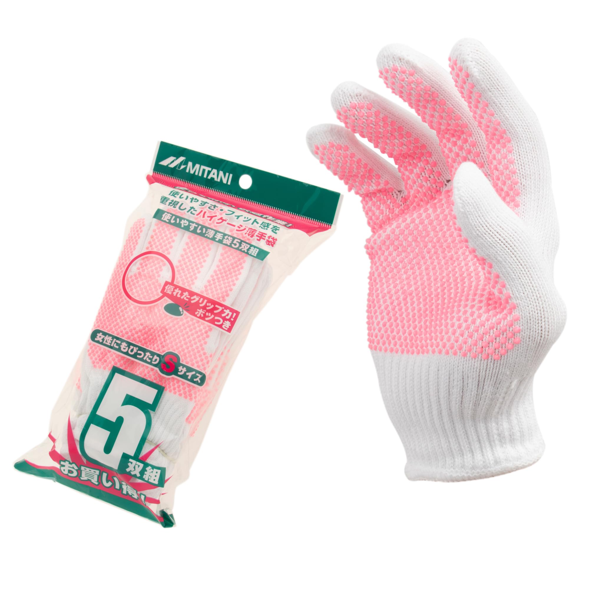 Amazon | [ミタニコーポレーション]使いやすい薄手袋5双組(ボツ付)S